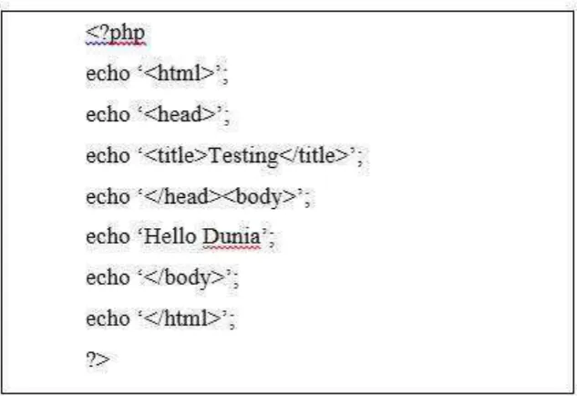 Gambar 2. 12 Contoh penulisan non embedded script 