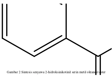 Gambar 2 Sintesis senyawa 2-hidroksinikotinil serin metil oktanoil ester 