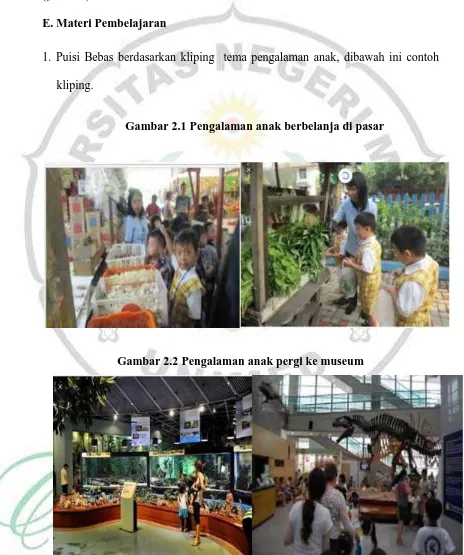 Gambar 2.1 Pengalaman anak berbelanja di pasar