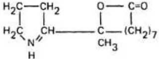 Gambar 1. Struktur alkaloid karpain (Barger et al., cit Burdick, 1971) 