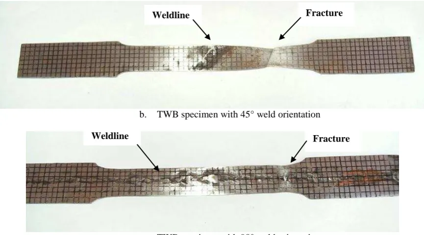 Fig 6 Tailored Welded Blanks after tension test 