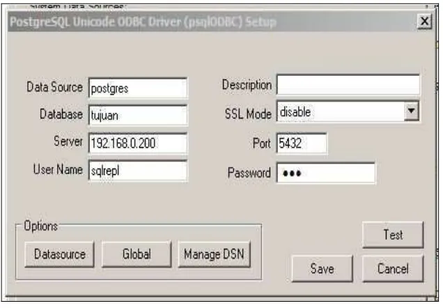 Gambar 4.18  PostgreSQL ODBC 1 