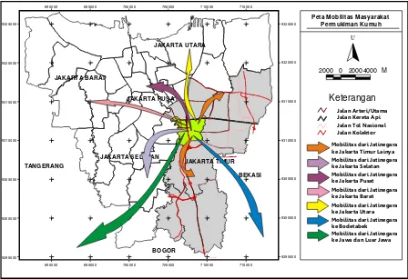Gambar 28. Peta Mobilitas Masyarakat di Permukiman Kumuh Kecamatan Jatinegara 