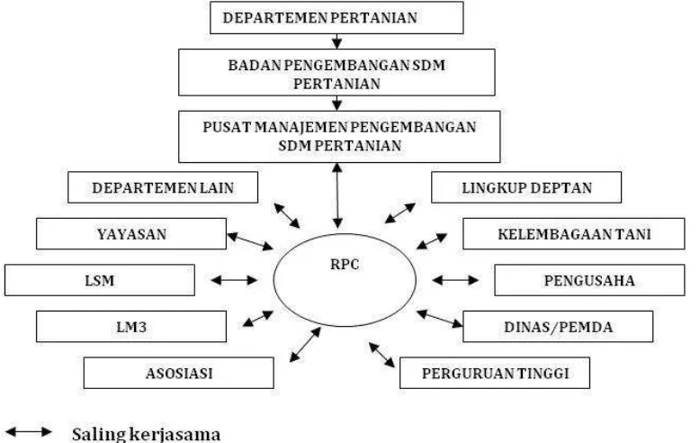 Gambar 3  Kerja sama RPC dalam menghimpun  informasi yang akan didistribusikan (Profil RPC 2008b) 