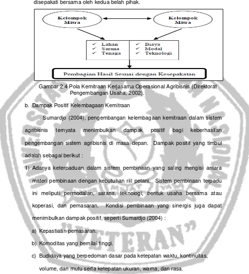 Gambar 2.4 Pola Kemitraan Kerjasama Operasional Agribisnis (Direktorat 