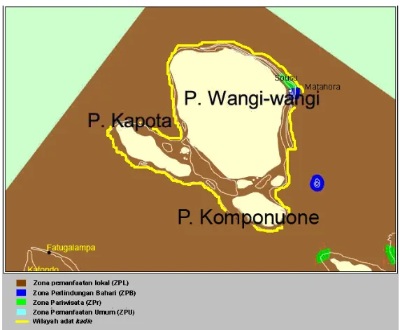 Gambar 3 : Posisi wilayah adat kadie dalam zonasi TNW 