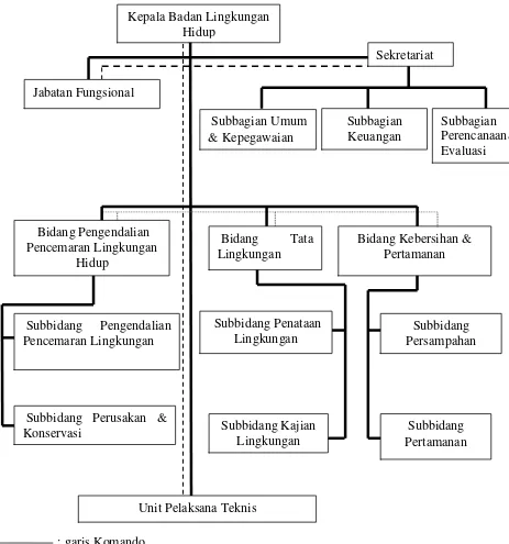 Gambar 2. Bagan Struktur Organisasi Badan Lingkungan Hidup  