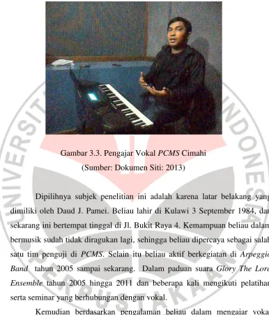 Gambar 3.3. Pengajar Vokal PCMS Cimahi 