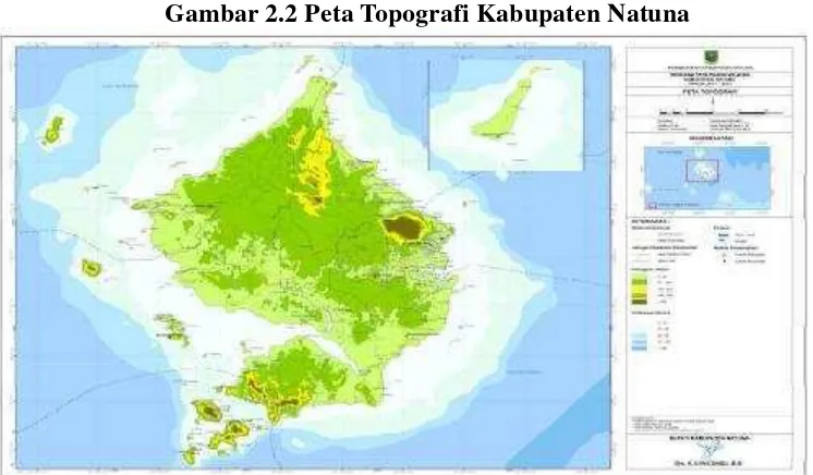 Gambar 2.2 Peta Topografi Kabupaten Natuna 