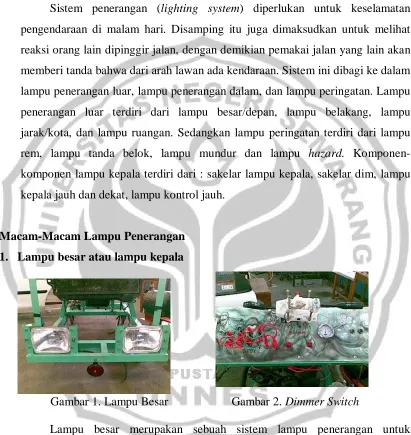 Gambar 1. Lampu Besar                     Gambar 2. Dimmer Switch 