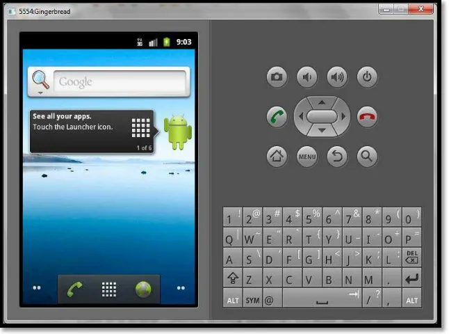 Gambar 2.4 Aplikasi Emulator Android 2.3.5 Gingerbread 