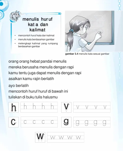 gambar 3.4 menulis kata sesuai gambar