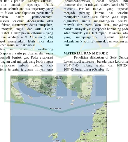 Gambar 1. Lokasi studi kasus tumpahan minyak 