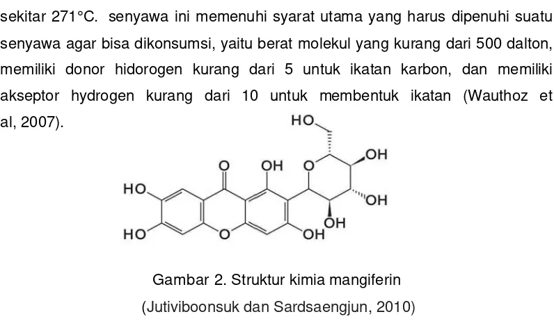 Gambar 2. Struktur kimia mangiferin 