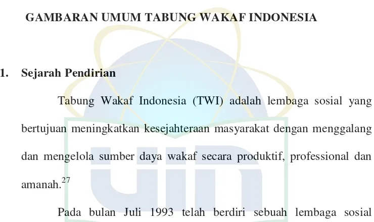 GAMBARAN UMUM TABUNG WAKAF INDONESIA 