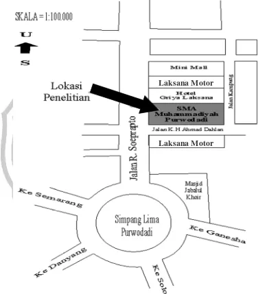 Gambar 15 Peta SMA Muhammadiyah Purwodadi. (Sumber: Dokumentasi Peneliti) 
