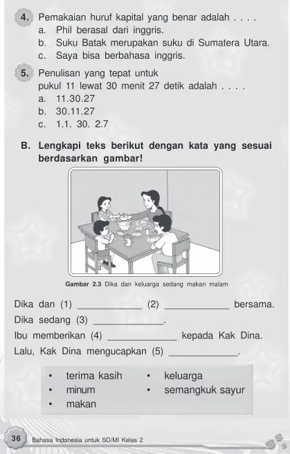 Gambar 2.3 Dika dan keluarga sedang makan malam