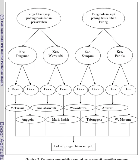 Gambar 2  Kerangka pengambilan sampel dengan teknik stratified randomsampling