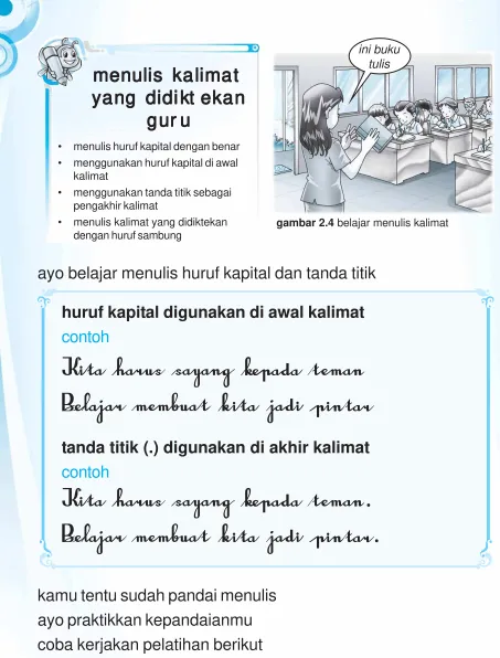gambar 2.4 belajar menulis kalimat