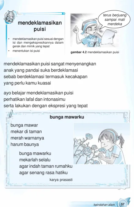 gambar 4.2 mendeklamasikan puisi