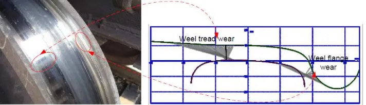 Figure 5 Wear in flange and tread wheel (see online version for colours) 
