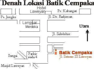 Gambar 2.16. Lokasi Batik Cempaka (Sumber : Dokumen  Pribadi, 2013) 