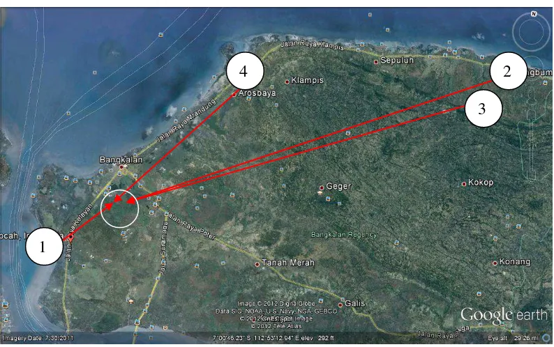 Gambar 3.2. Lokasi Site Jl. Ahmad Yani (Sumber : Google Earth, 2013) 