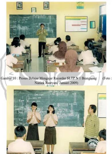 Gambar 10 : Proses Belajar Mengajar Recorder SLTP N 1 Brangsong       (Foto : Naniek Rustyani  Januari 2009) 