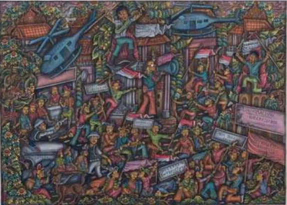 Fig. XIII. Mangu Putra, Denpasar II, 2005, oil on canvas, 140x285cm, private collection (photo Koes).