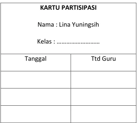 Table 3 : Contoh Lembar Partisipasi 