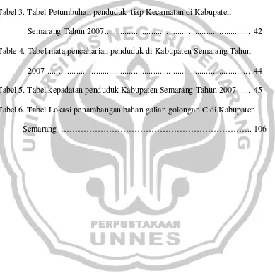 Tabel 3. Tabel Petumbuhan penduduk  tiap Kecamatan di Kabupaten  