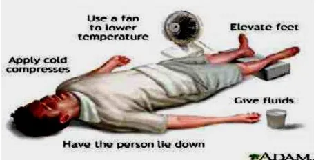 Gambar 10. Pertolongan pada Heat Stroke dan Heat Exhaustion ( Sumber : https.cederaolahraga.blogspot.com ) 