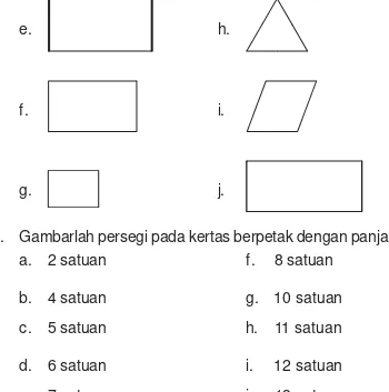 Gambarlah persegi pada kertas berpetak dengan panjang sisi,