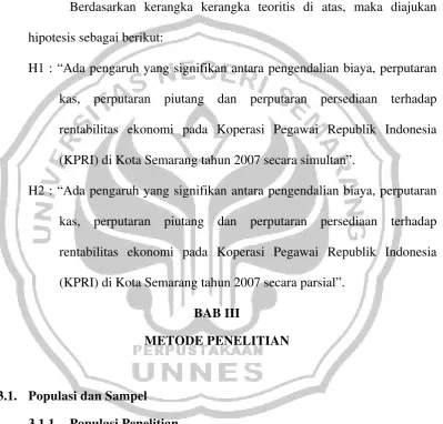 Tabel 3.1 Daftar populasi penelitian 
