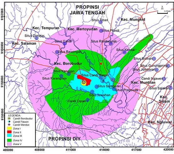 Gambar 1. Peta Zonasi Pengelolaan Borobudur