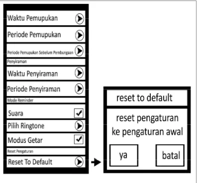 Gambar 3.24 Desain Layar Tampilan menu pengaturan reset to default. 