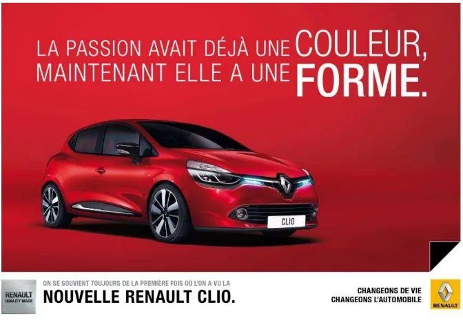 Gambar 2 : iklan mobil Renault Clio 