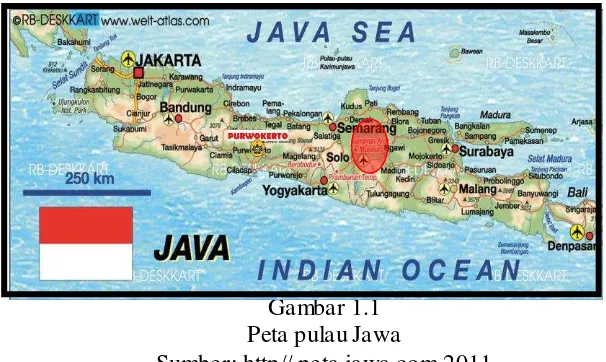 Gambar 1.1 Peta pulau Jawa 