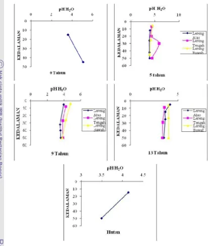 Gambar 6. Analisis pH Tananah Reklamasi Bekas Tambang Batubara pada Um