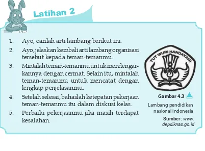 Setelah selesai, bahaslah ketepatan pekerjaan teman-temanmu itu dalam diskusi kelas.Gambar 4.3Lambang pendidikan 