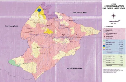 Gambar. 1. Peta Kecamatan Portibi, letak Pesantren Al-Mukhtariyah Sungaidua 