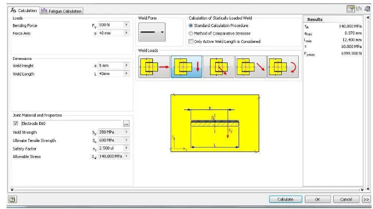 Gambar 3.5 Weld Analysisi 