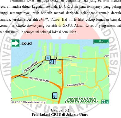 Gambar 3.2  Peta Lokasi GRJU di Jakarta Utara 