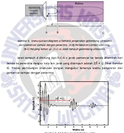 Gambar 5. Menunjukkan diagram schematik pergerakan gelombang ultrasonik