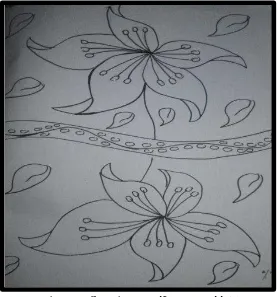 Gambar 49 : Sket Alternatif Bunga Lili 46 (Dokumentasi Ajeng Putri Indriaswari, 12 Januari 2015) 