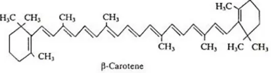 Gambar 2. Struktur kimia β-karoten (Elbe and Schwartz, 1996).