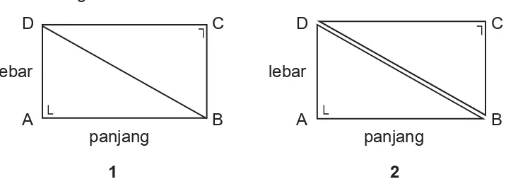Gambar 1 menunjukkan sebuah persegi panjang ABCD. Jika 