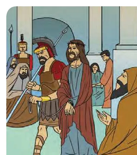 Gambar 2 Yesus memanggul salib