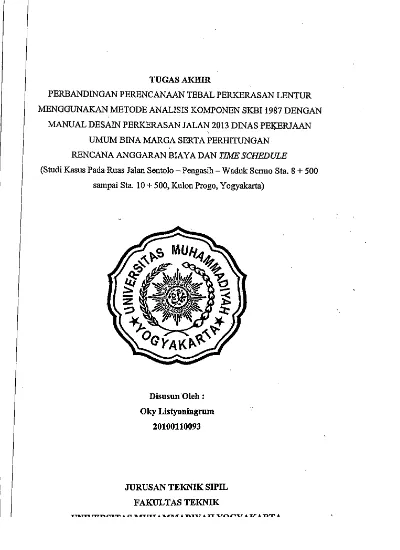 PERBANDINGAN PERENCANAAN TEBAL PERKERASAN LENTUR MENGGUNAKAN METODE ...