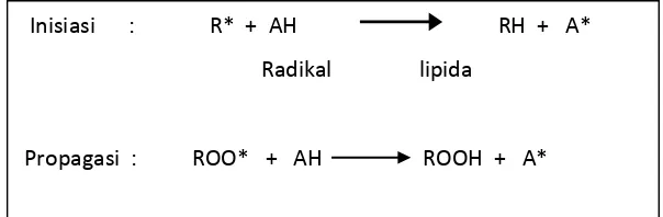 Gambar 4. Antioksidan sebagai prooksidan pada konsentrasi tinggi (Gordon 1990)